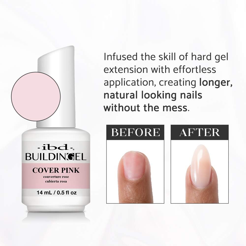 IBD Cover Pink Builder Gel in Orly-style bottle with built-in brush, 0.5 oz - 3