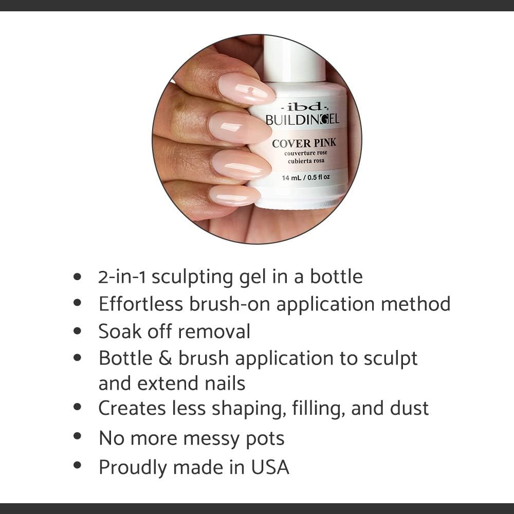 IBD Cover Pink Builder Gel in Orly-style bottle with built-in brush, 0.5 oz - 4