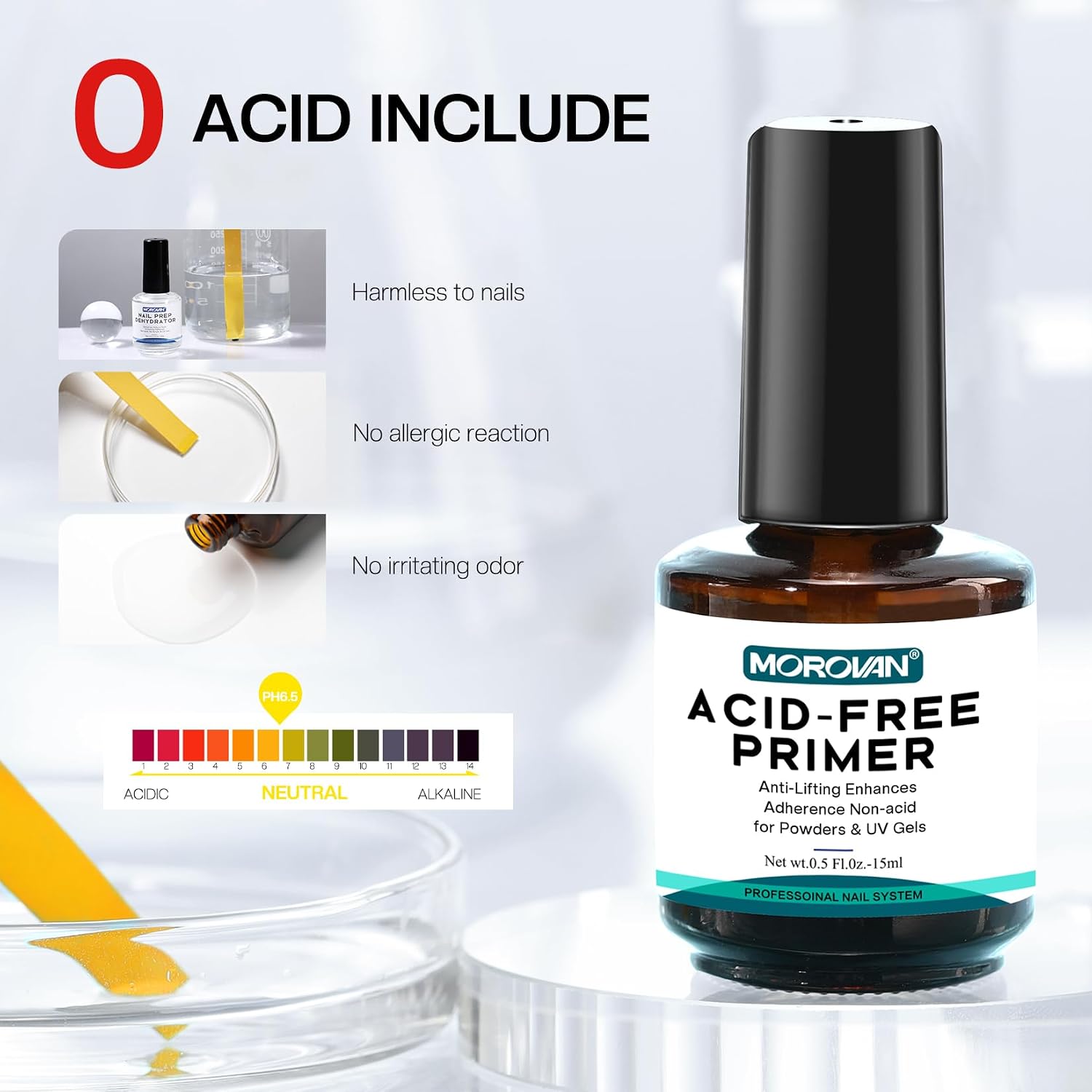 Morovan nail dehydrator and acid-free primer bottles in gift box - 4