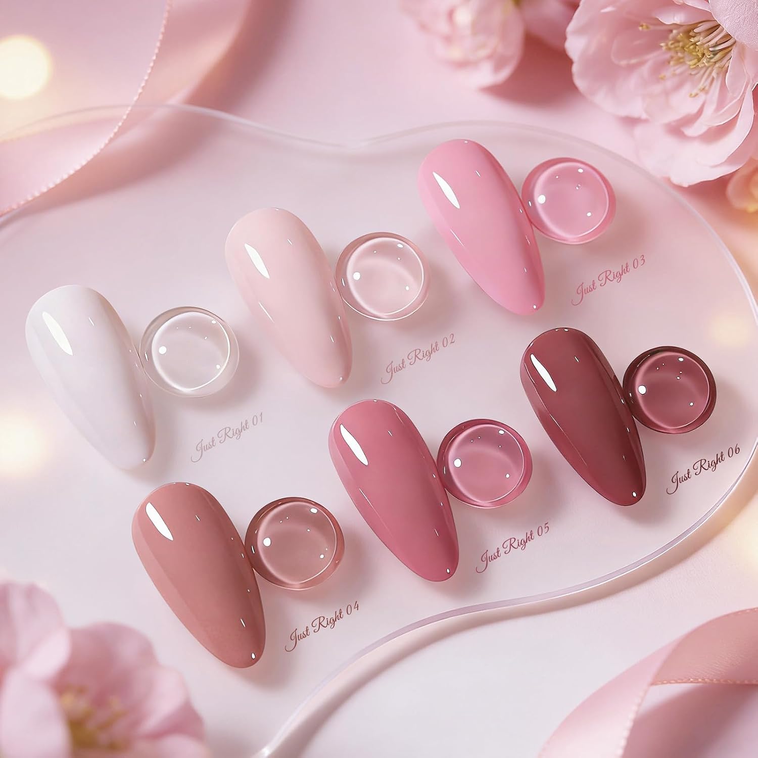 Born Pretty pastel pink gel polish set 6 bottles 7ml - 2