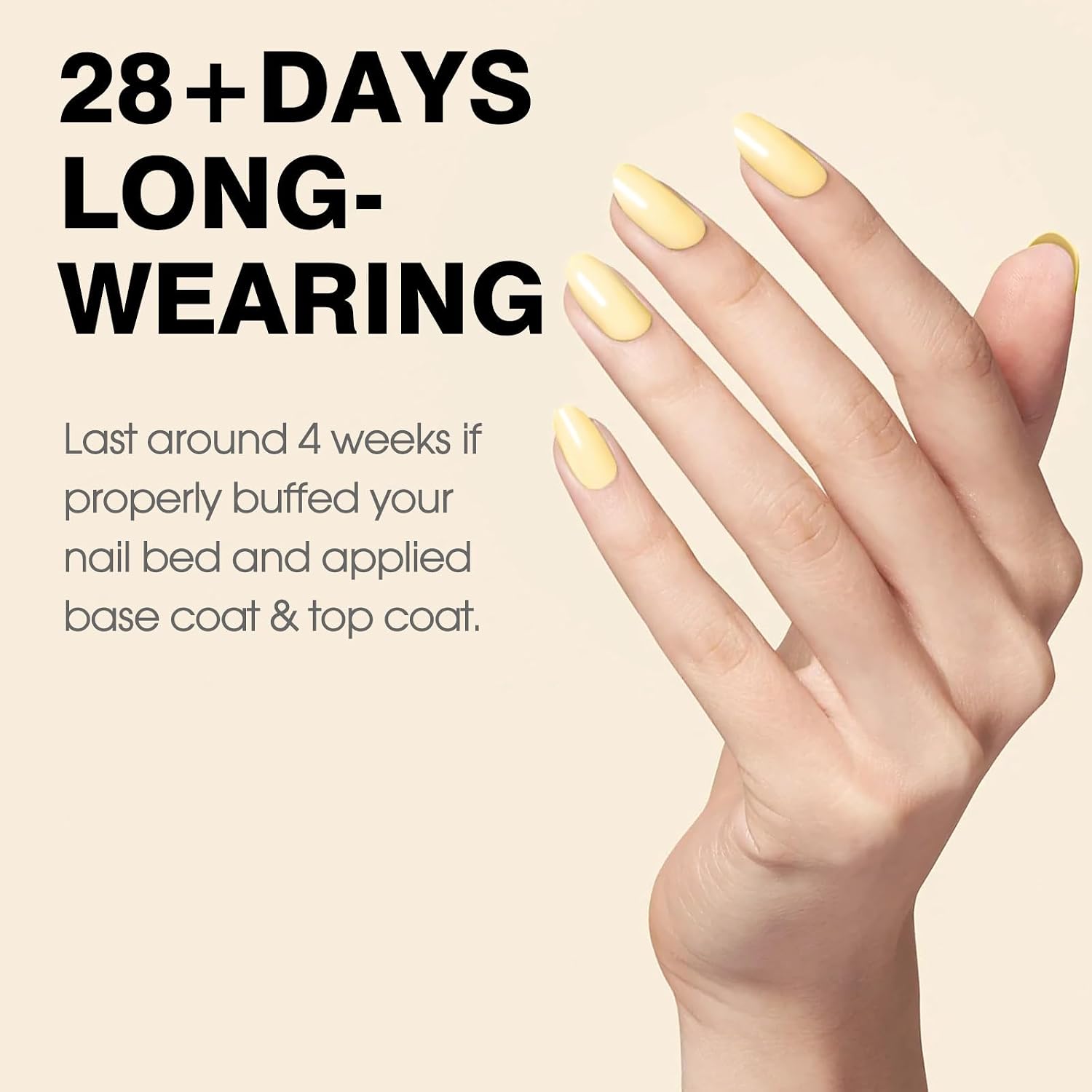 CANNI pastel yellow 9ml gel nail polish bottle with swatched nails - 3