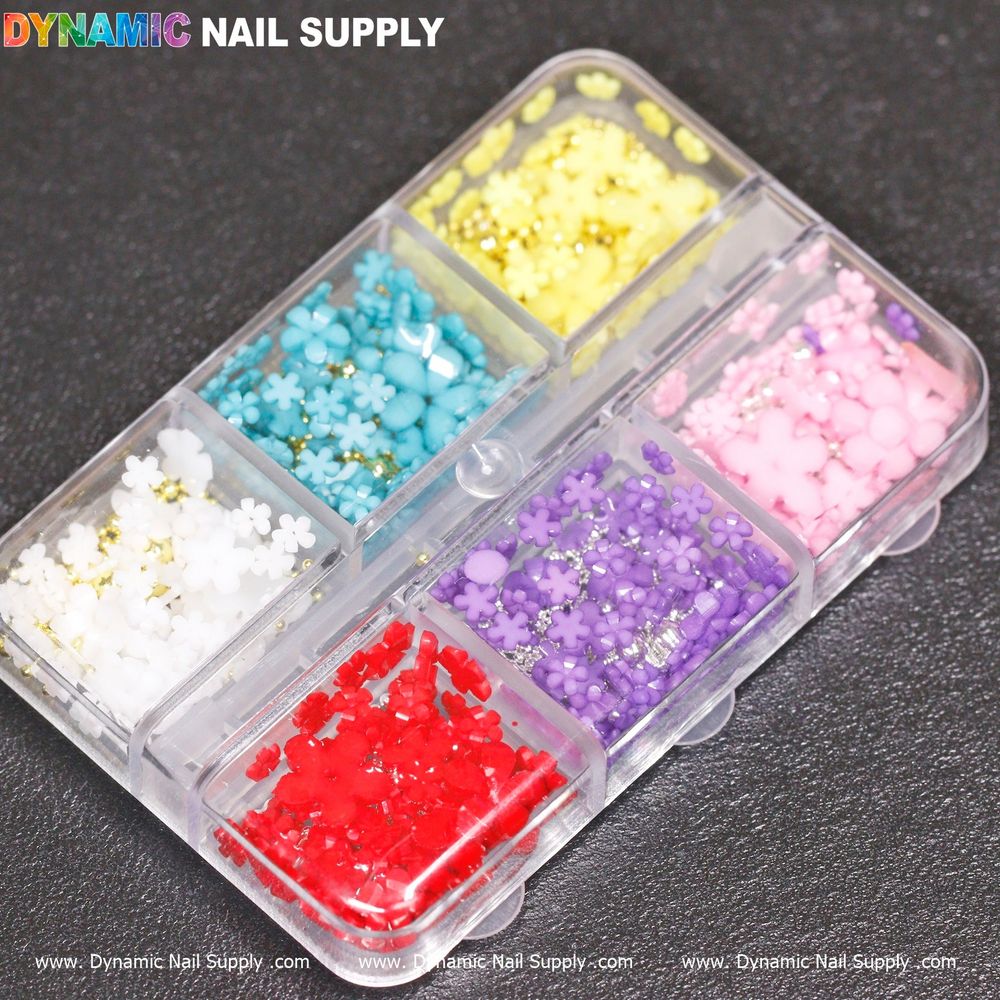 six-color 3D resin nail flowers - 2