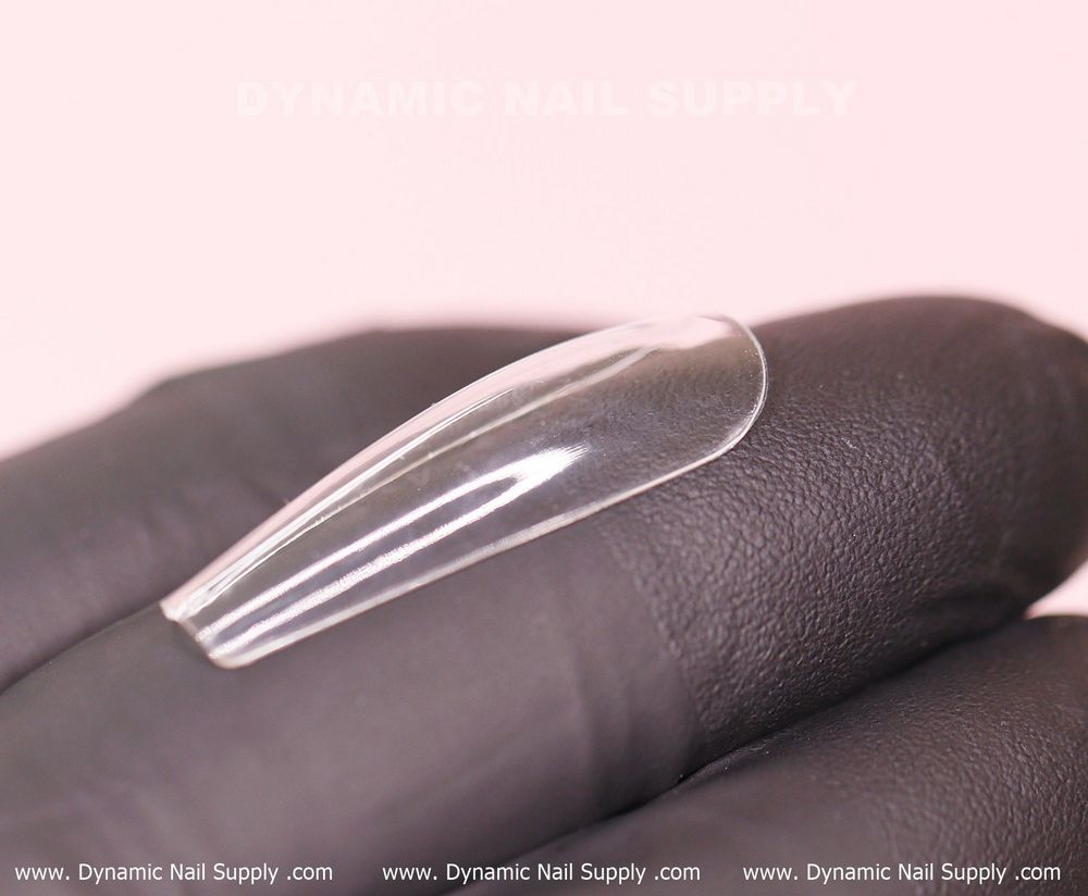 Clear coffin full cover soft gel tips - 11