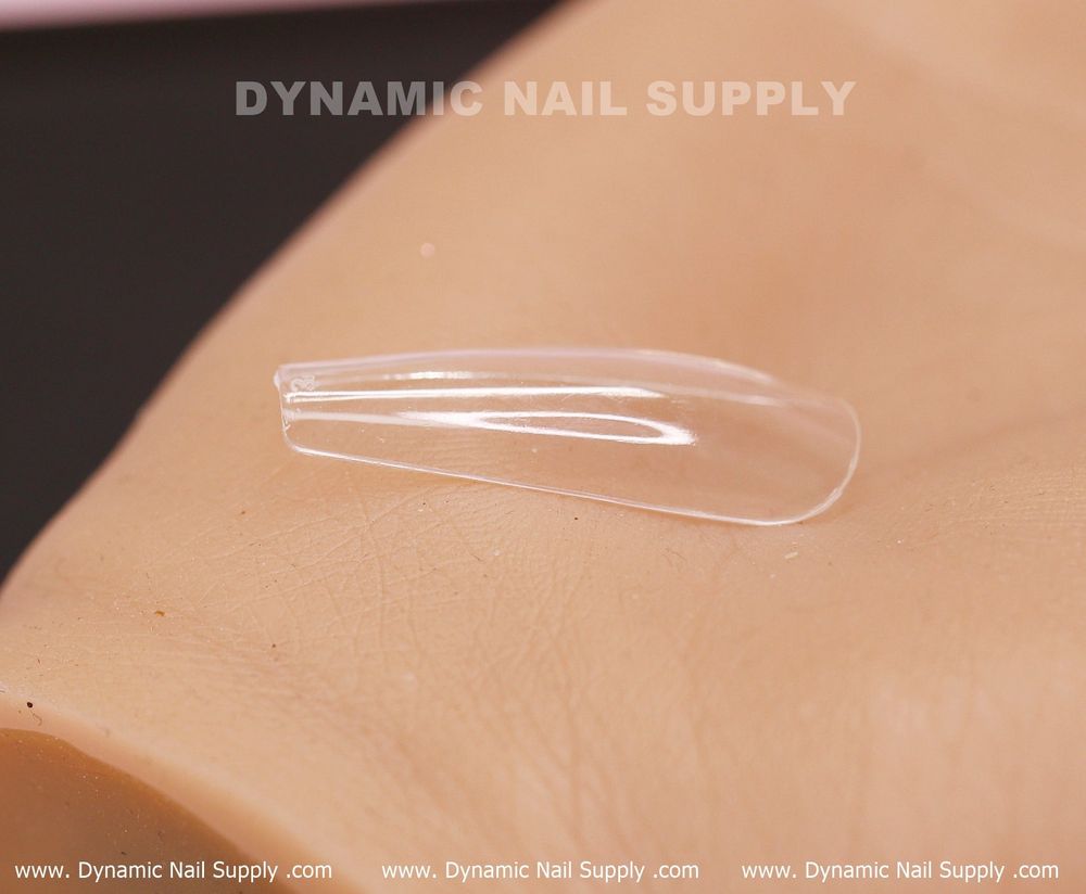 Clear coffin full cover soft gel tips - 12