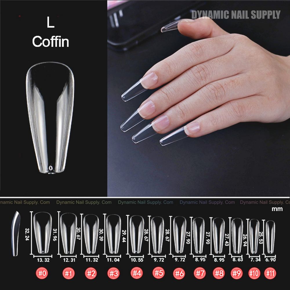 Clear coffin full cover soft gel tips - 2