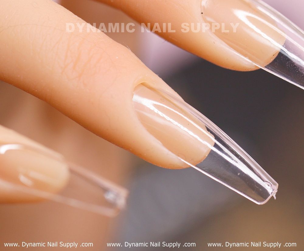 Clear coffin full cover soft gel tips - 3