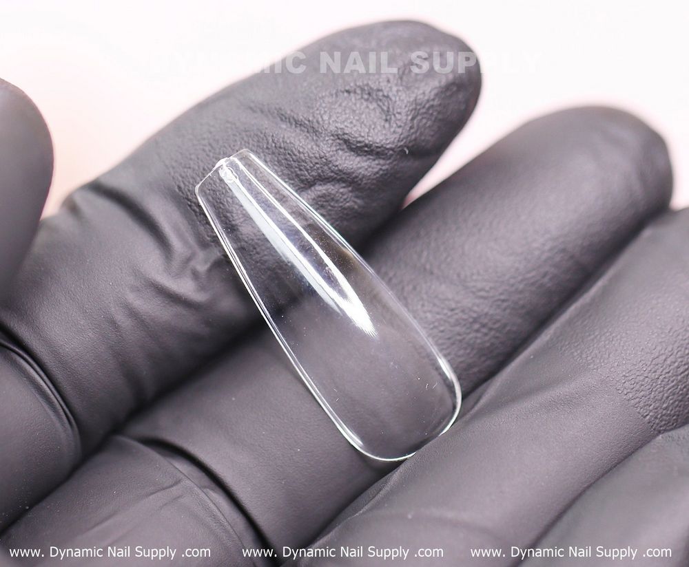 Clear coffin full cover soft gel tips - 4