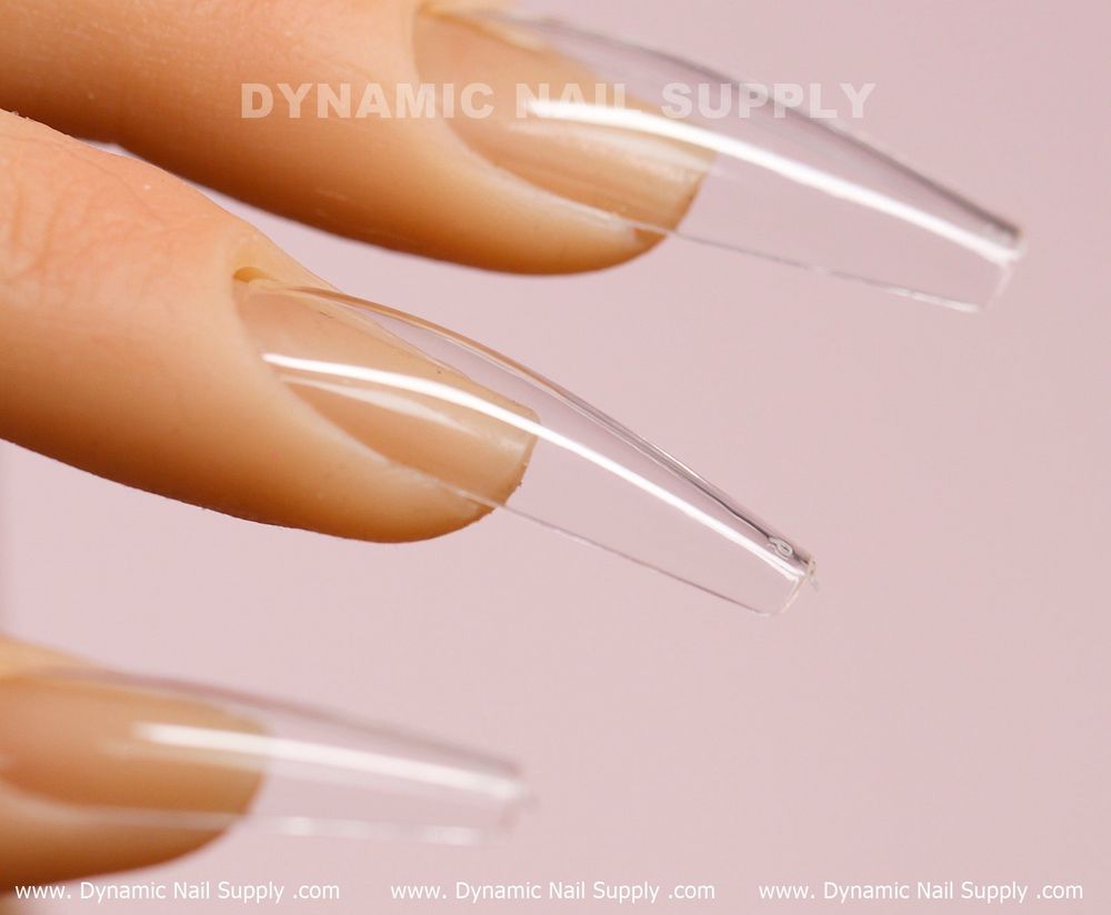 Clear coffin full cover soft gel tips - 5