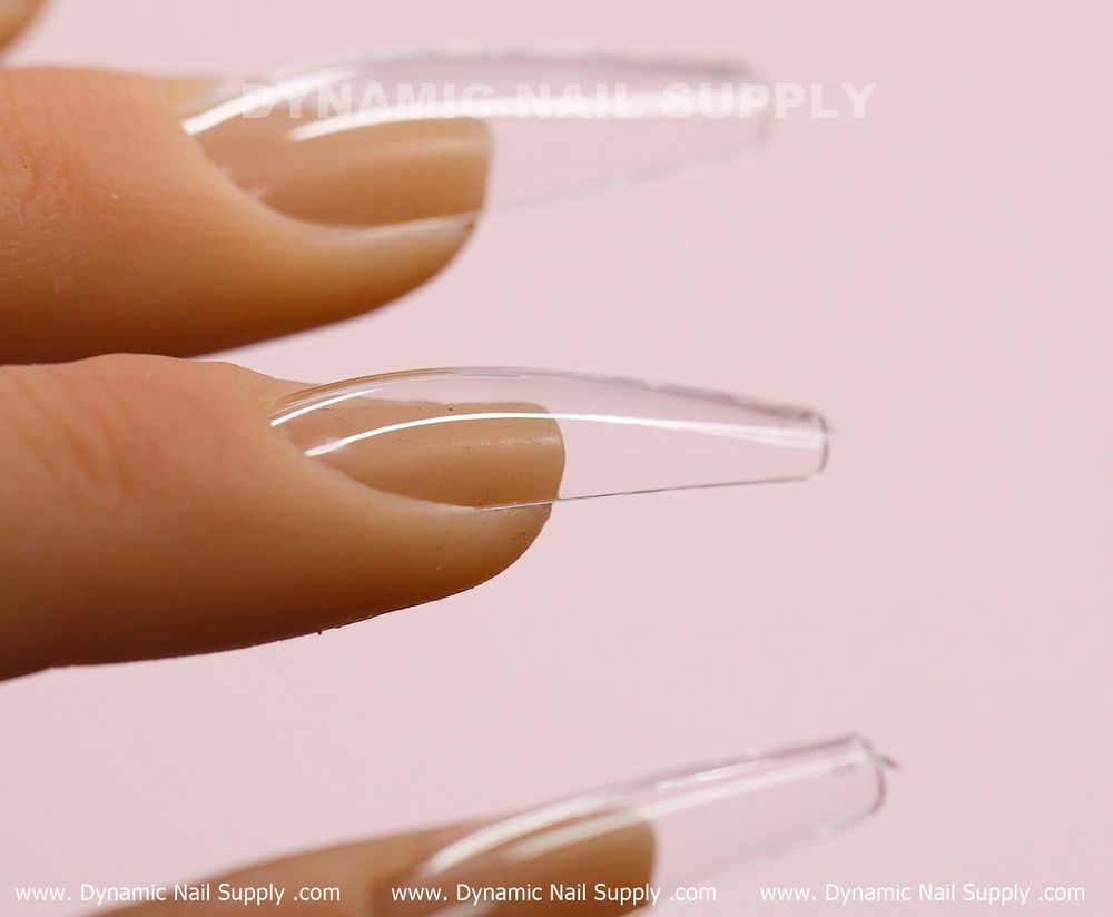 Clear coffin full cover soft gel tips - 8
