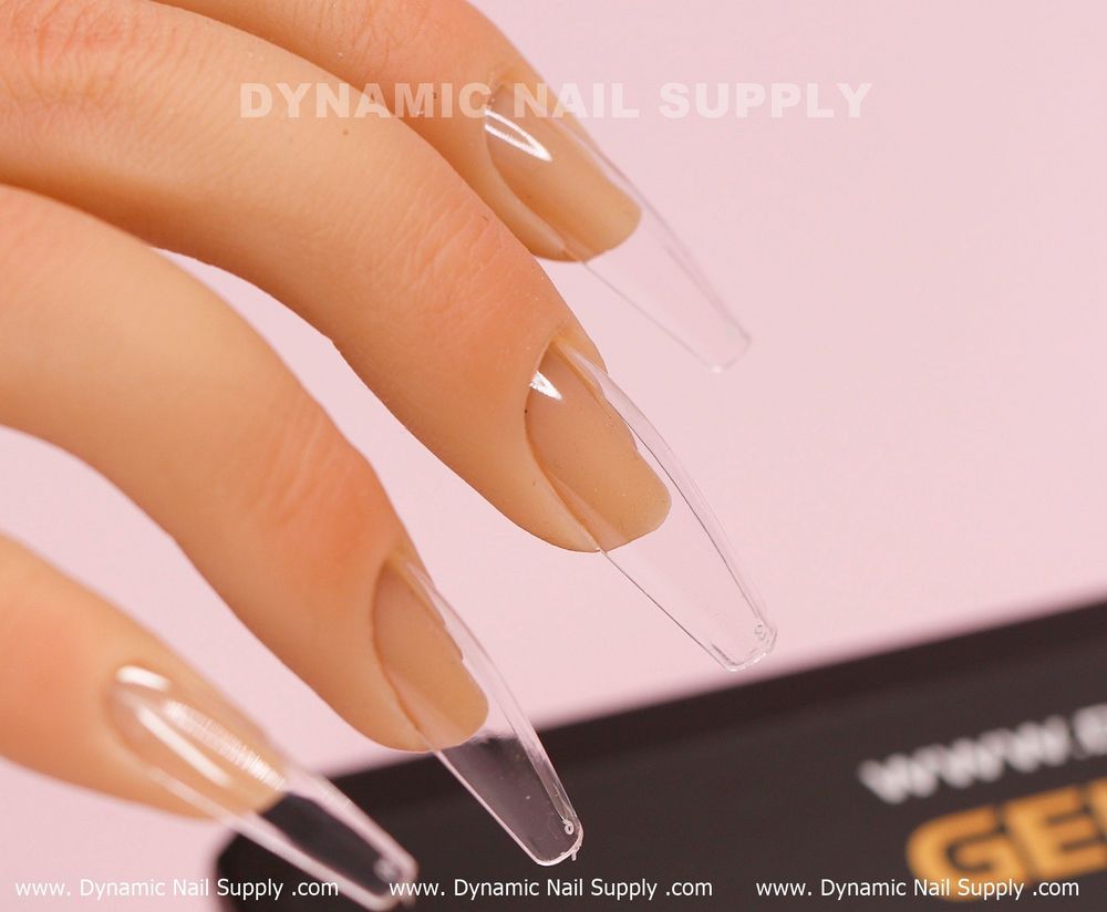 Clear coffin full cover soft gel tips - 9
