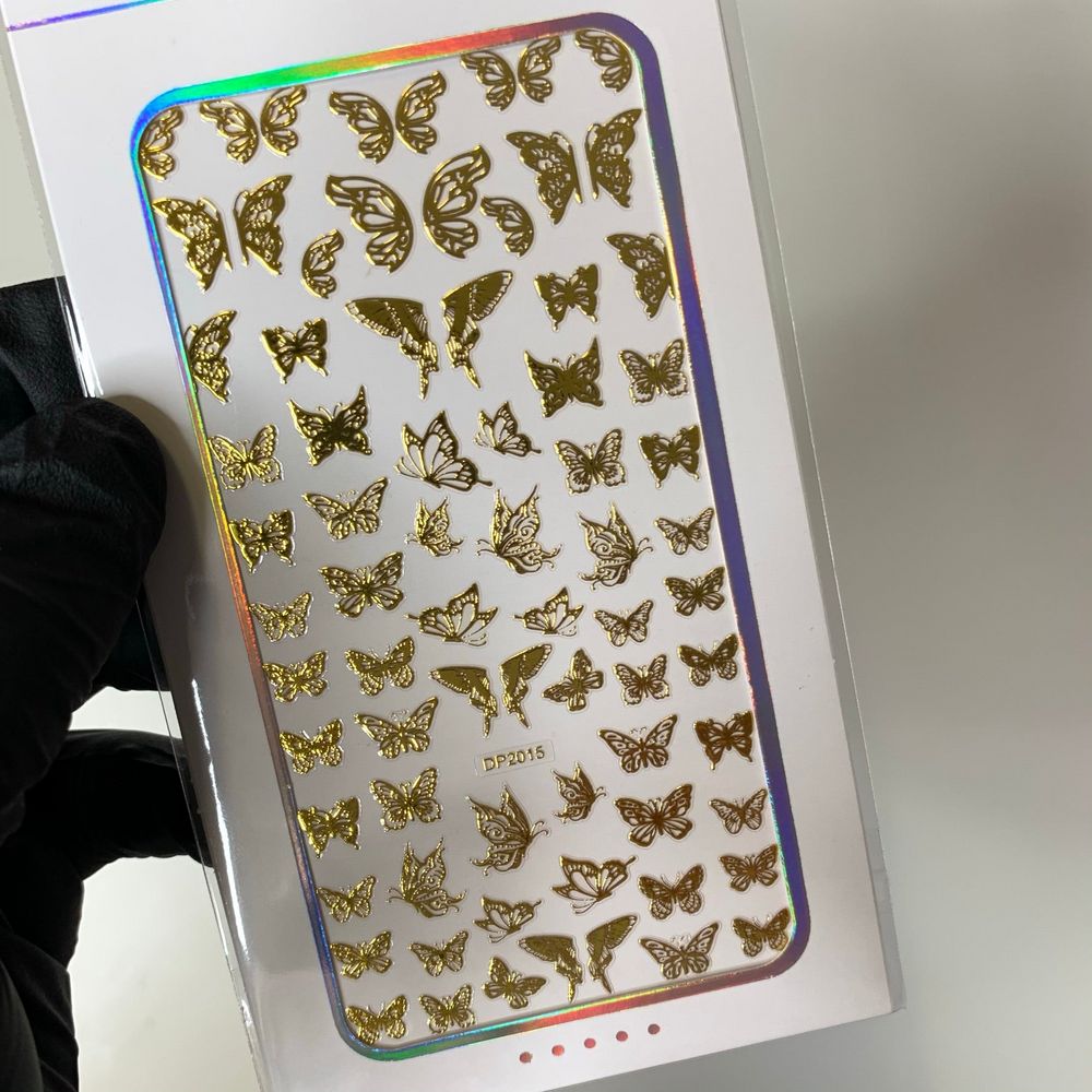 metal holographic nail stickers pack - 6