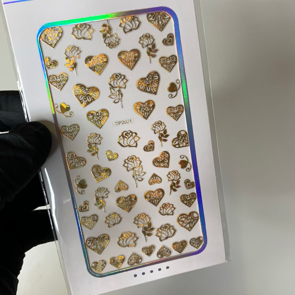 metal holographic nail stickers pack - 7